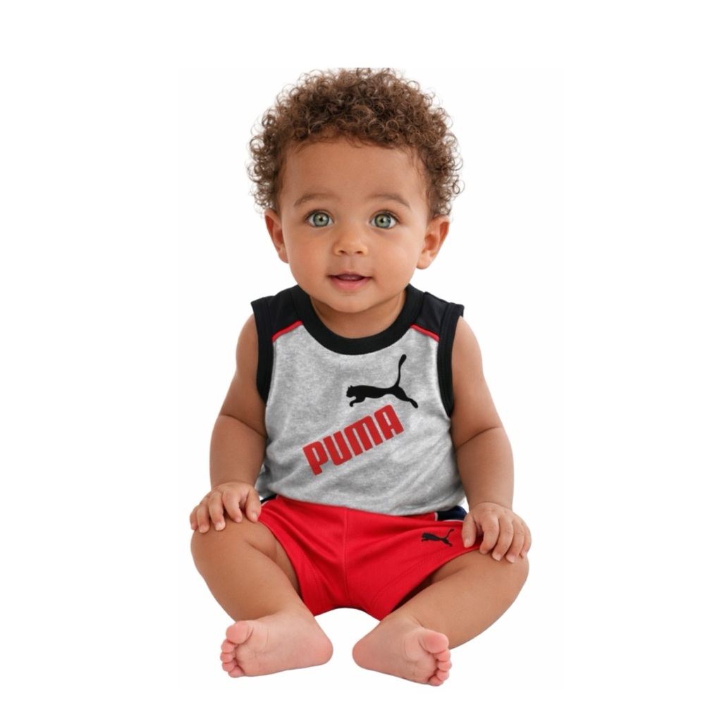 🚩SALE PUMA SHORTS OUTFIT SIZE 0-3 MONTHS